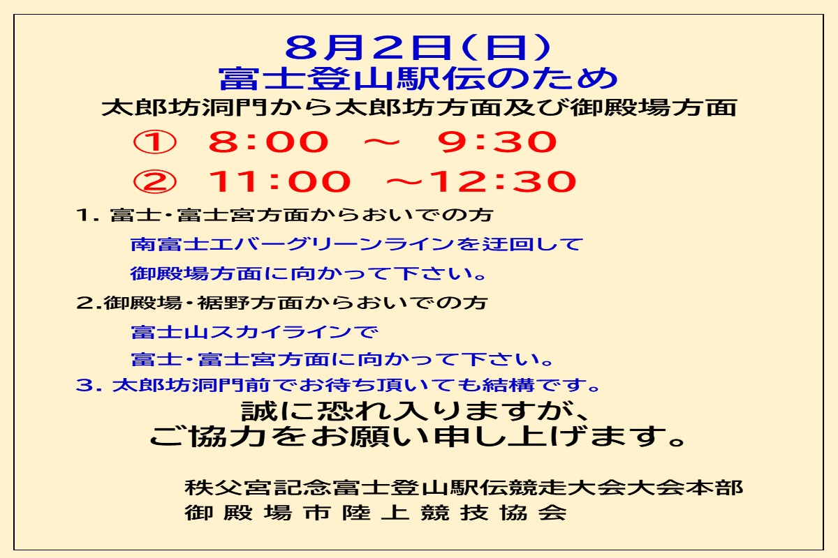秩父宮記念 第51回富士登山駅伝競走大会