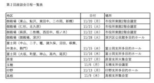 座談会日程(11月) 座談会日程(11月)